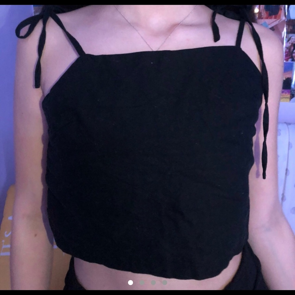 RARE black brandy tie top